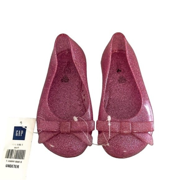 NEW GAP KIDS Pink Glitter Jelly Ballet Flats size 5 - Picture 1 of 3